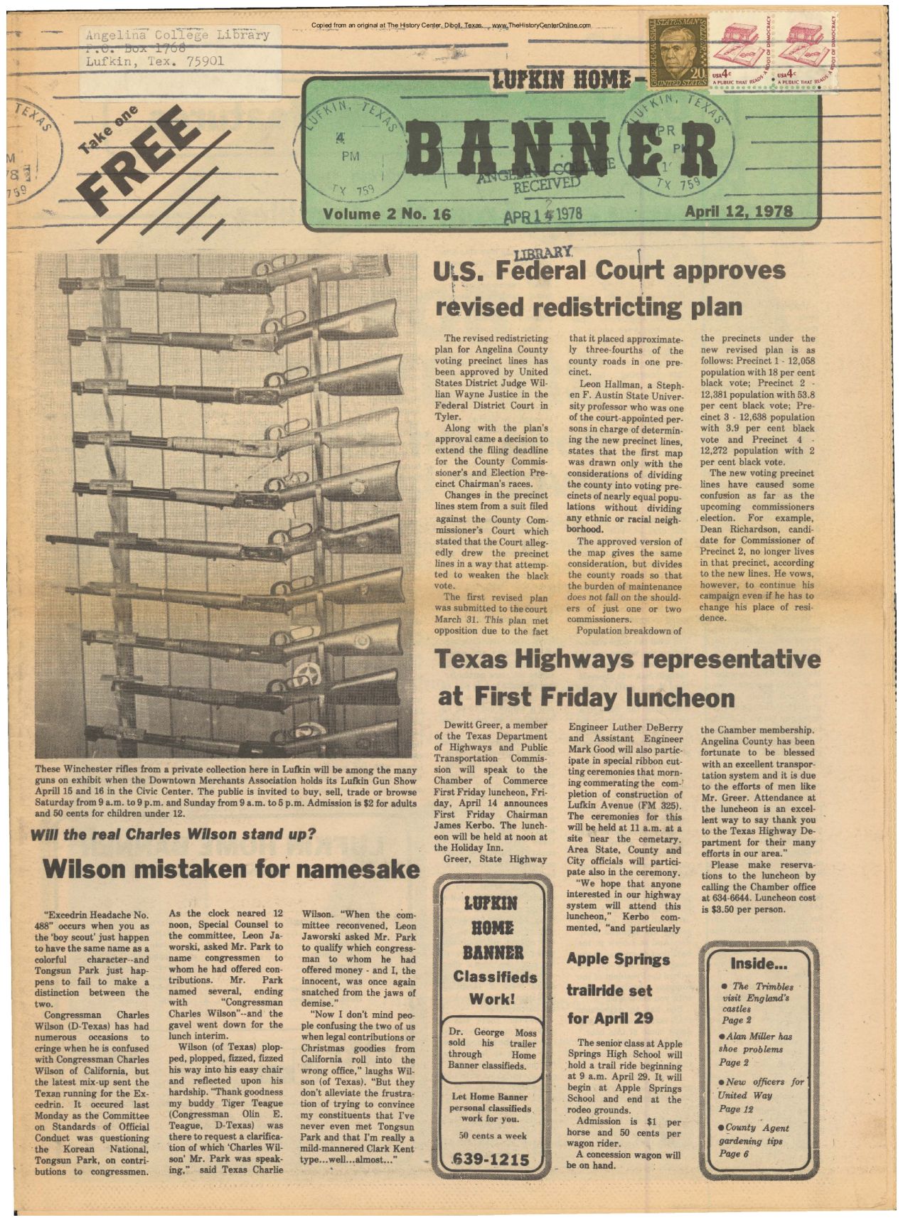 Lufkin Home Banner 1978 04 12