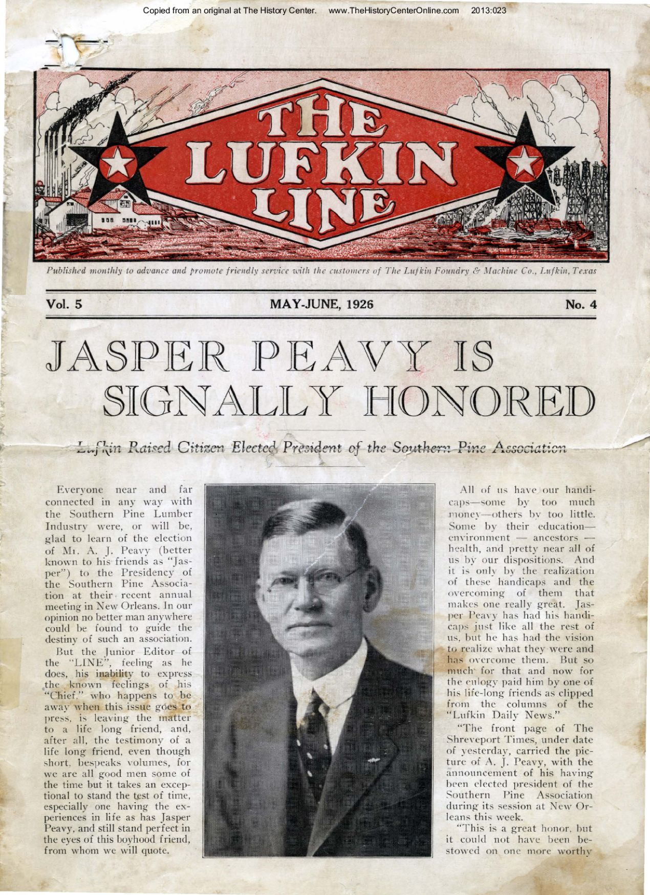 Lufkin Line 1926 05-May/June