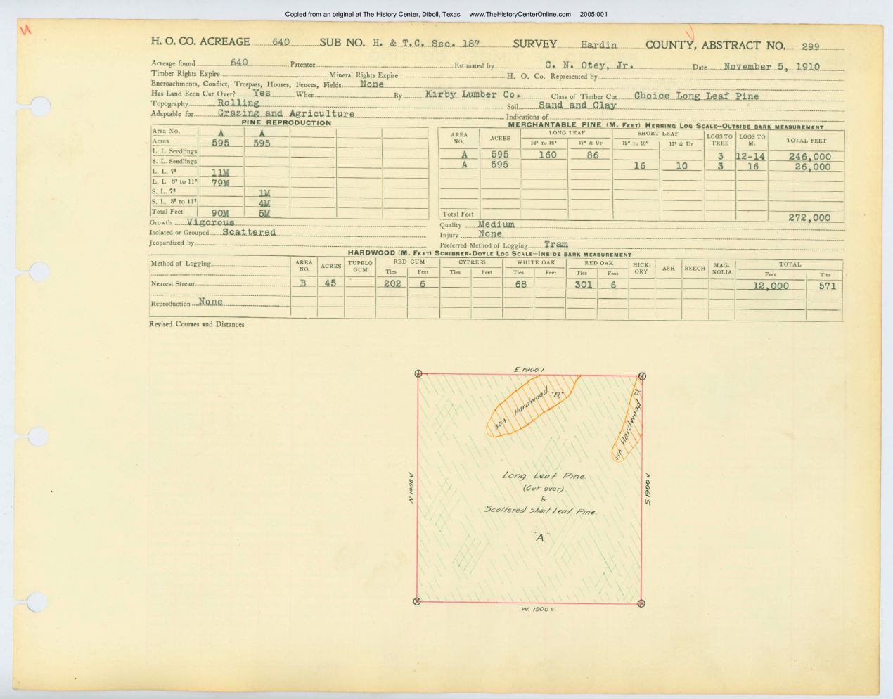 0111 Abstract 299, H.T.C. Railway Survey, Hardin County