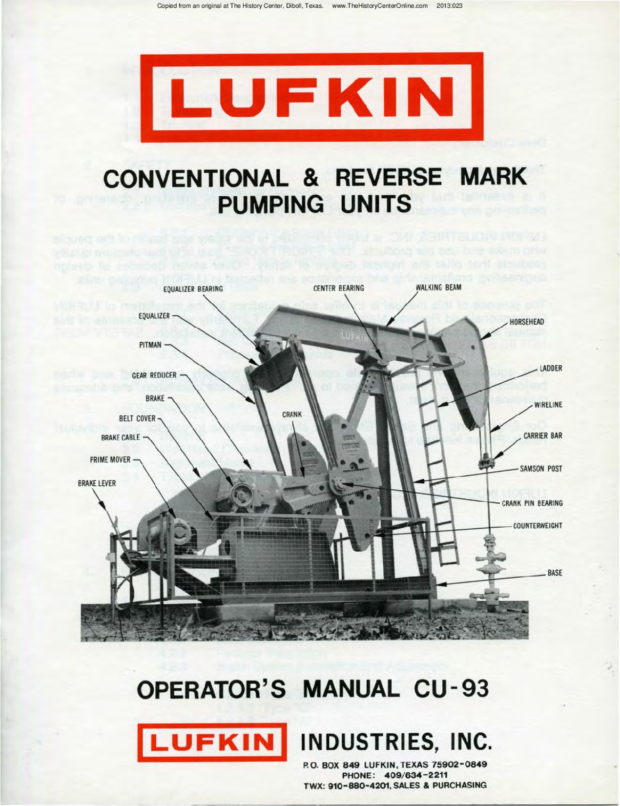 Mark II Pumping Units Operator’s Manual CU-93