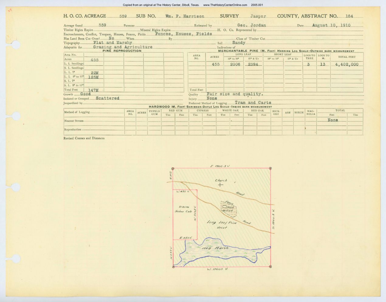 0075 Abstract 184, Harrison Survey, Jasper County