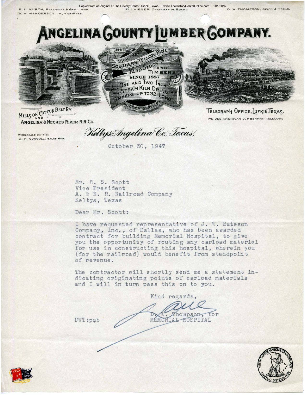 04 Memorial Hospital Correspondence 1947