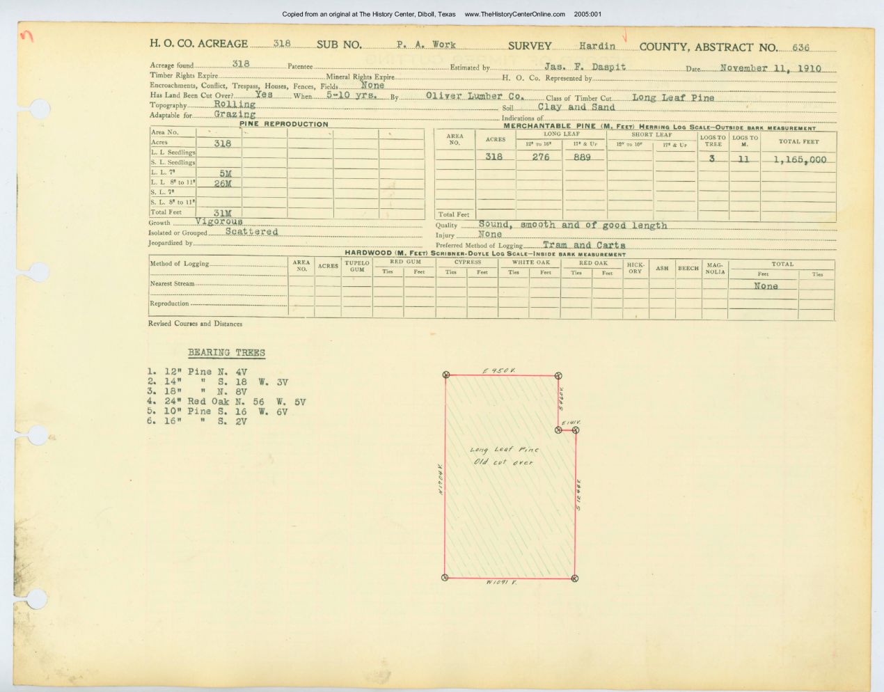 0181 Abstract 636, Work Survey, Hardin County