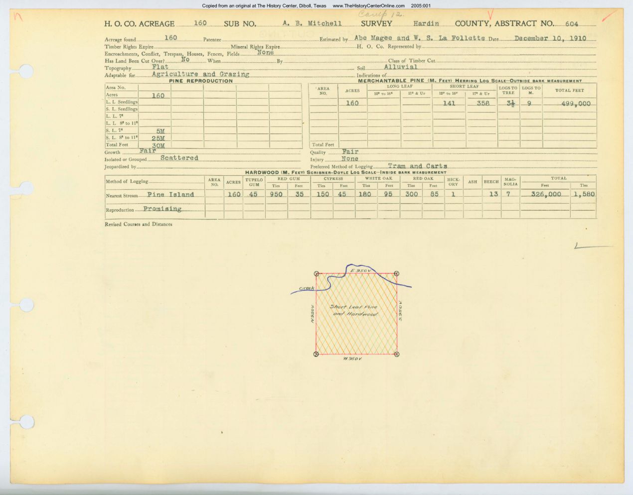 0180 Abstract 632, W.H.W. Survey, front and back, Hardin County