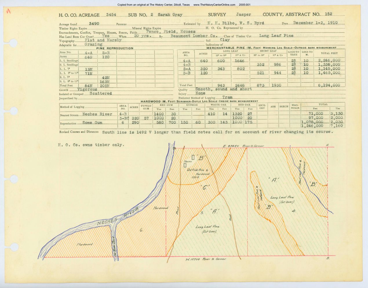 0069 Abstract 152, Gray 2, front and back, Jasper County