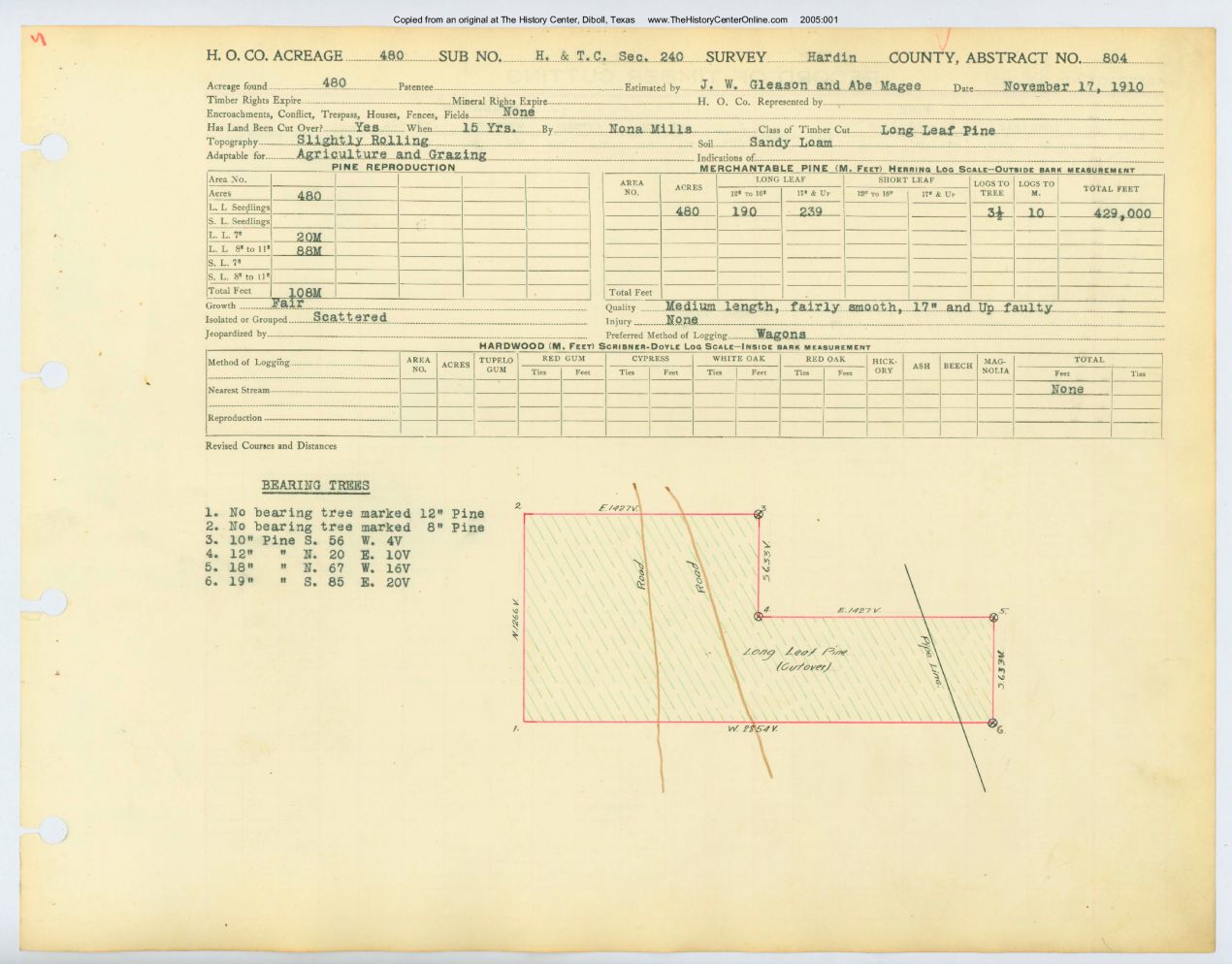 0232 Abstract 804, HTC Railway Survey, Hardin County