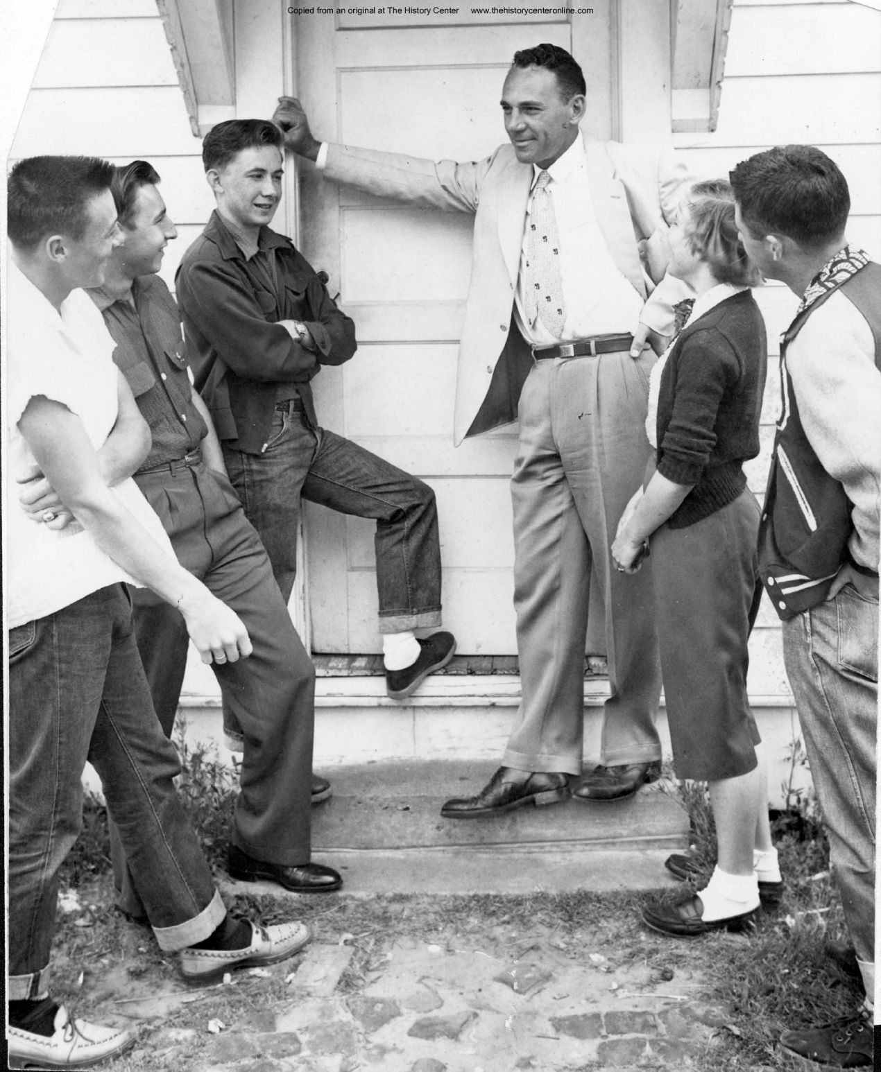 1953, Robert Ramsey with students, Diboll High School,