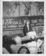 1953, Congressman Lloyd Bentsen speaking at Texas Lumber Manufacturers' Association meeting held at Boggy Slough, May 16