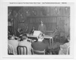 1956, Arthur Temple Jr. speaking at a Texas Lumber Manufacturers' Association meeting at Boggy Slough, Jan 21