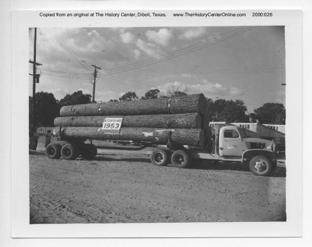 1953, Loaded logs on W. T. Carter & Bro. truck