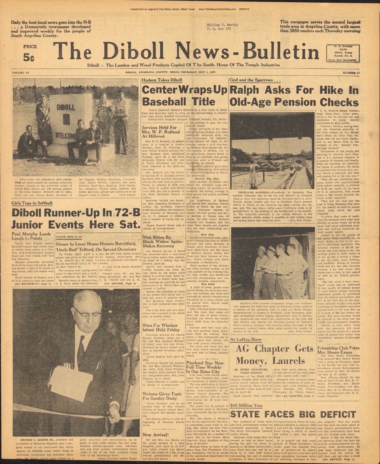 1958 05 01 Diboll News Bulletin