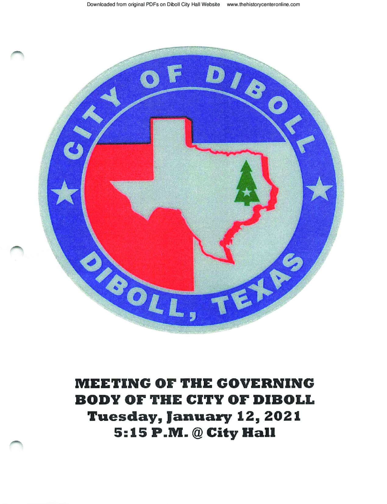 2021, Diboll City Council Minutes