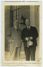 undated, Albert E. Cudlipp Sr. (left) stands next to Lufkin Rotary speaker Railroad Commissioner Ernest Thompson (right)