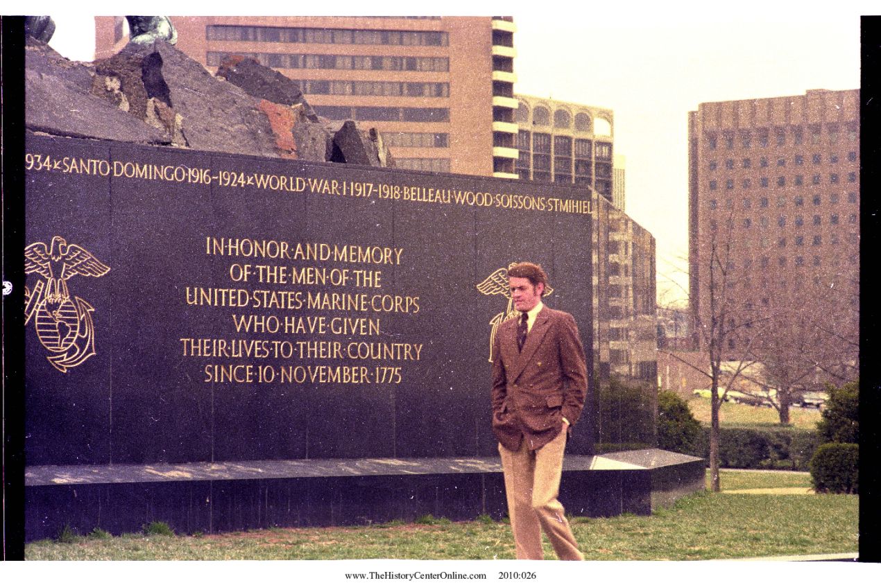 0023 Charlie Wilson Marine Corps monument, 1976