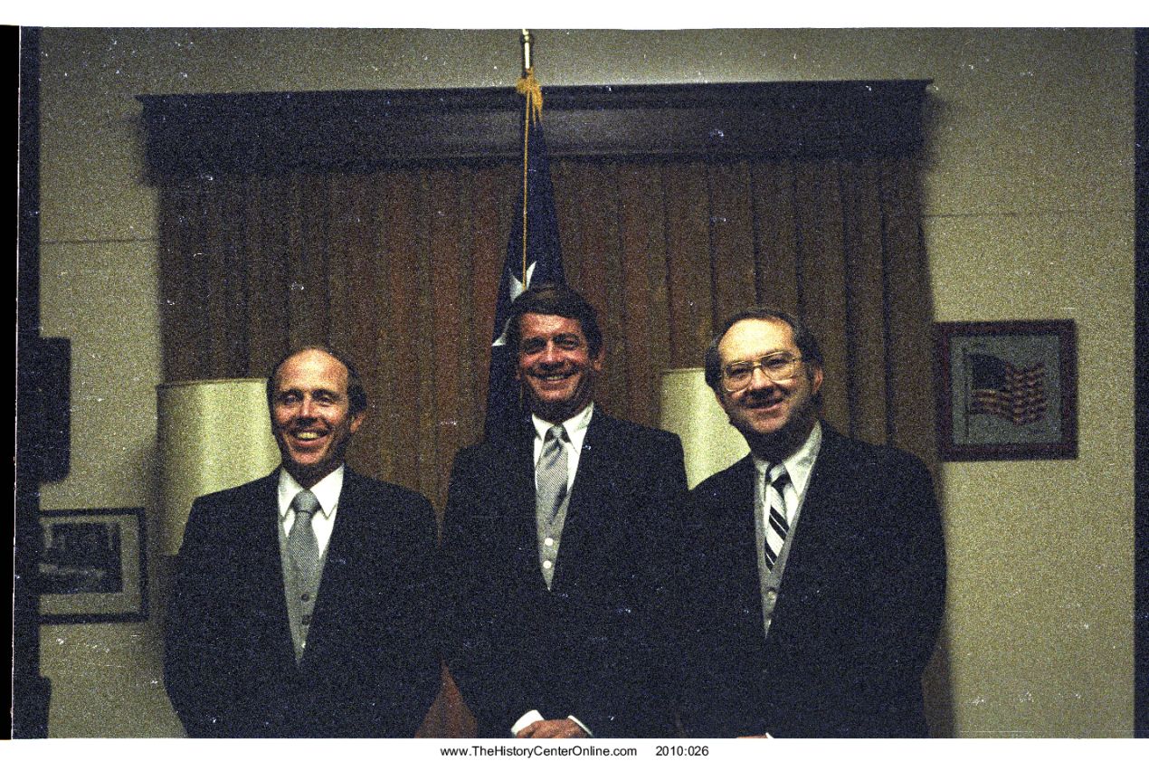 0056 Hance, Wilson, Gramm at Reagan Inauguration, 1981