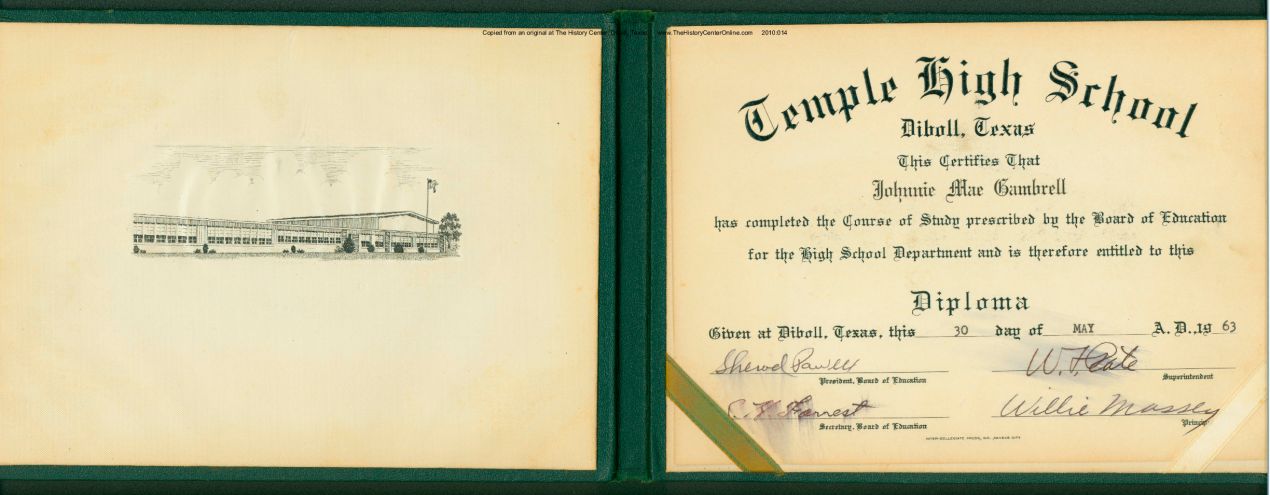 003_Johnnie_Mae_Gambrell_Dixon_Diploma_1963