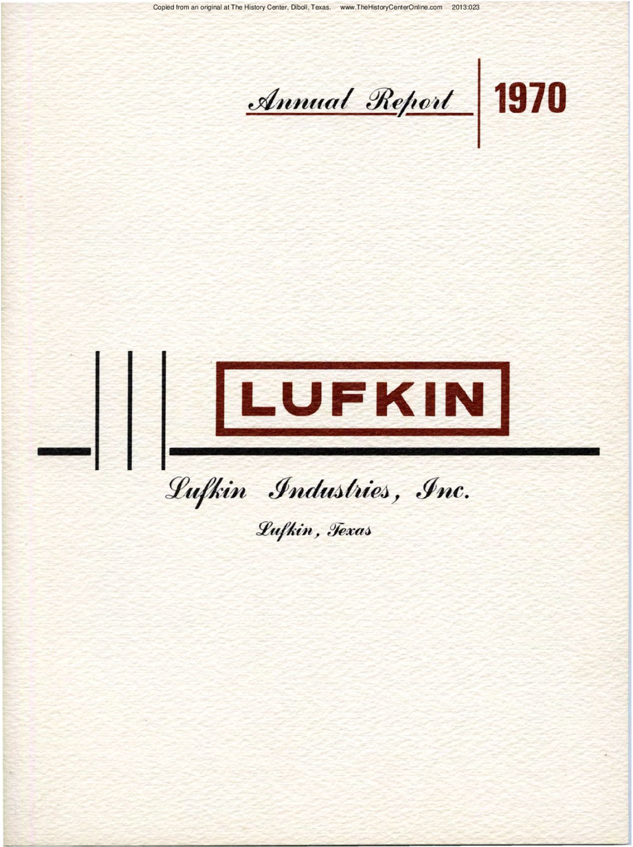 Lufkin Annual Report 1970