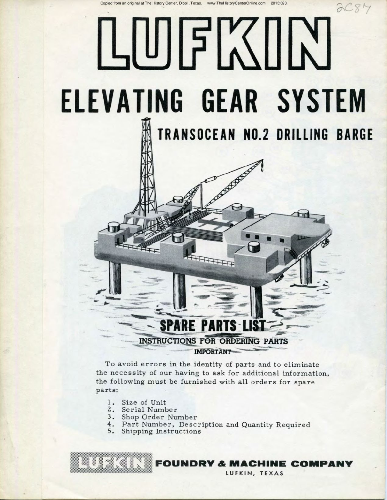 30 Lufkin Elevating Gear System