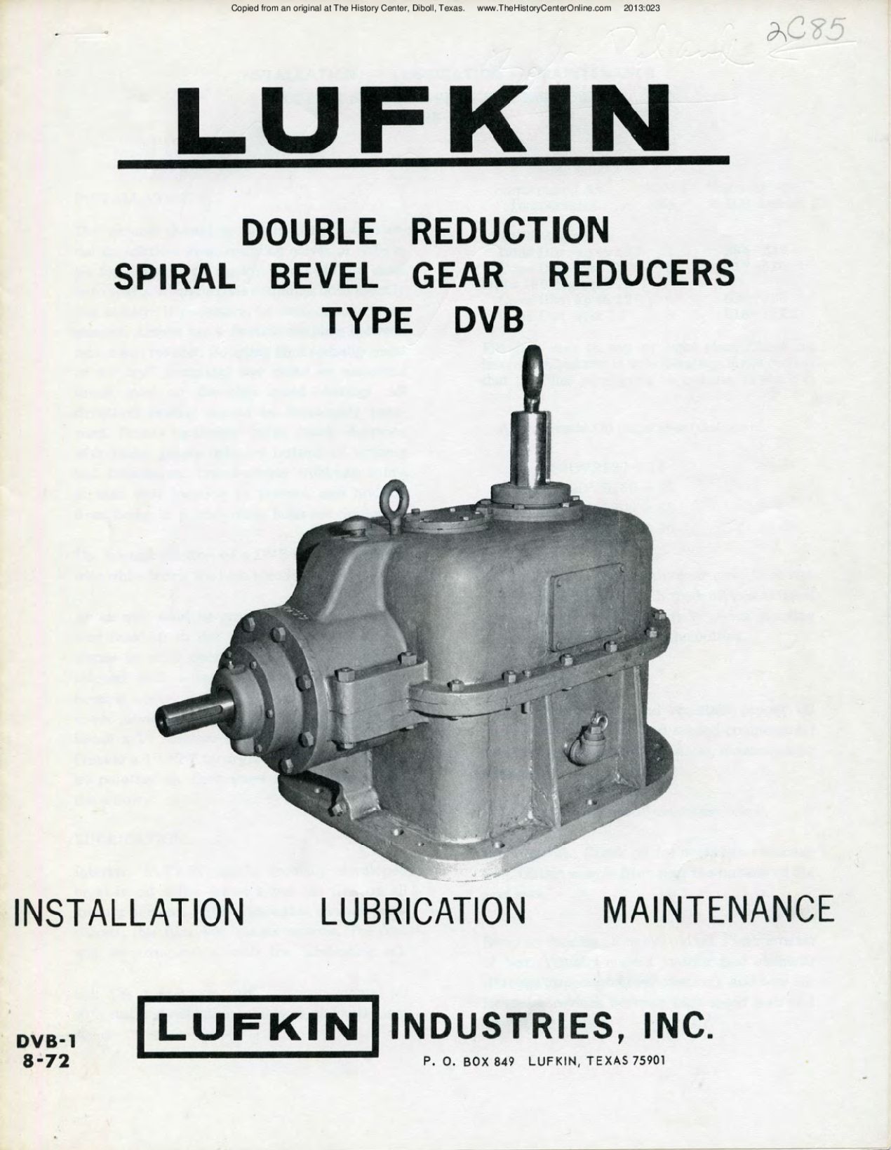 28 Lufkin Double Reduction Spiral Bevel Gear Reducers Type DVB