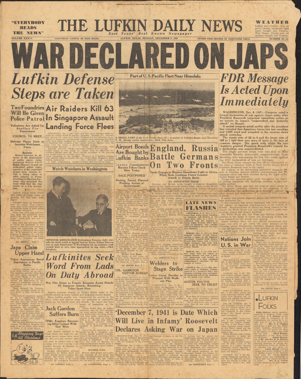 1941 Lufkin Daily News Dec 08