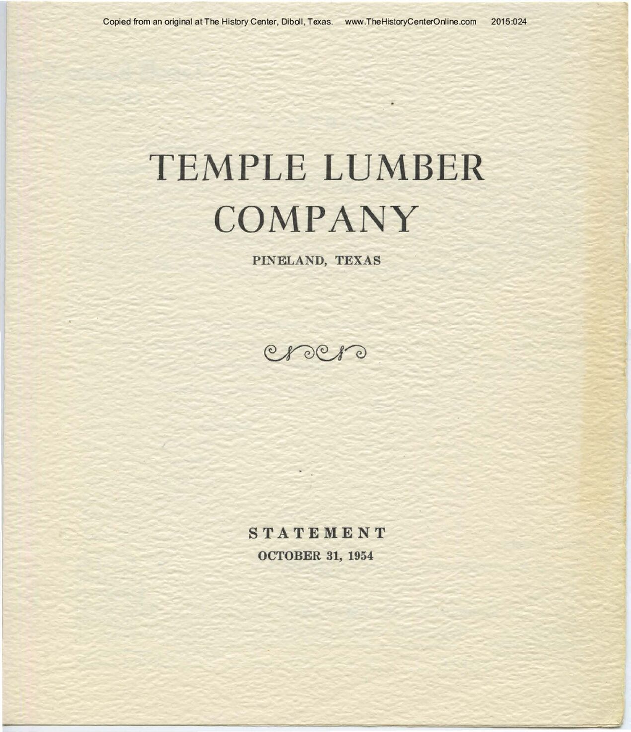 10 1954 Temple Lumber Company Annual Report