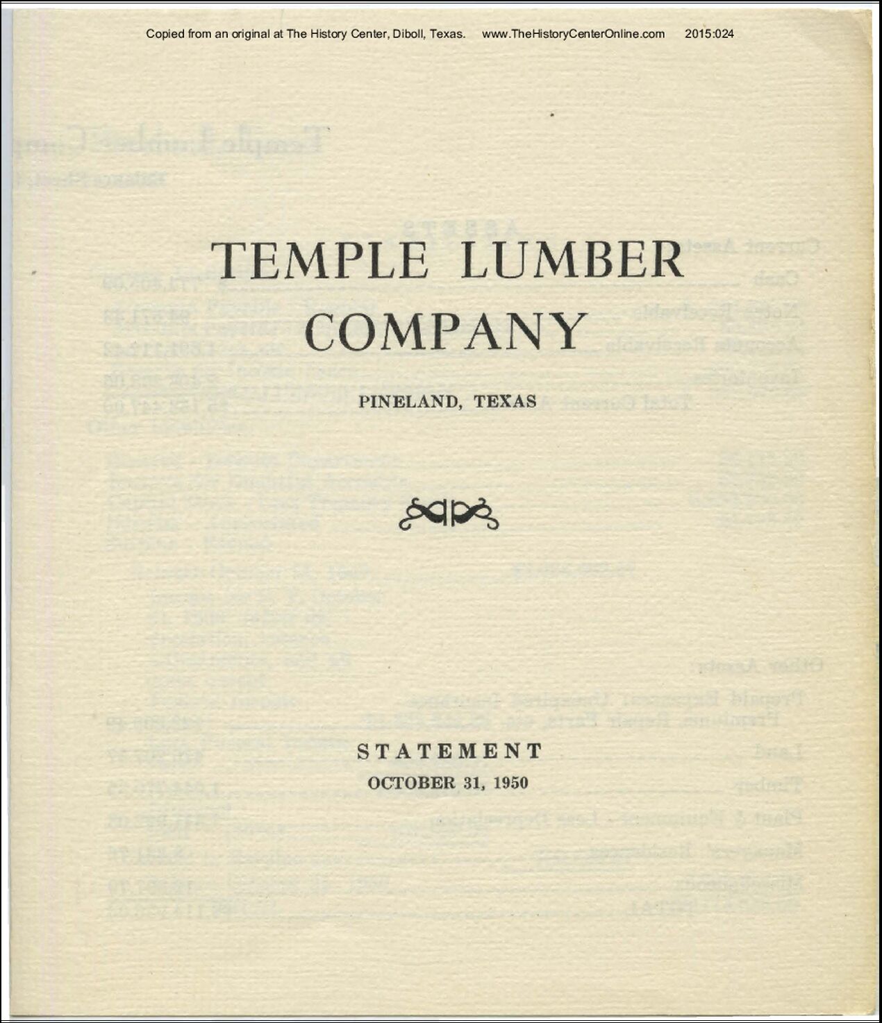 06 1950 Temple Lumber Company Annual Report