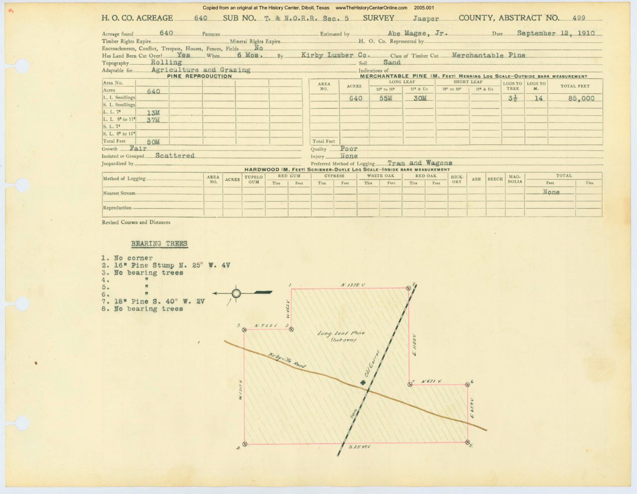 0272 Abstract 499, T.N.O.R.R Survey, Jasper County
