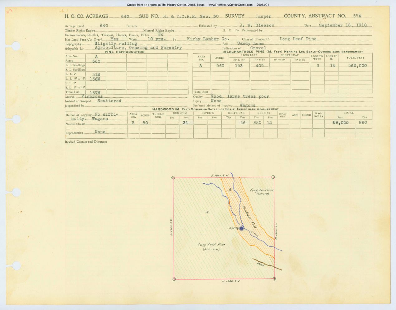 0300 Abstract 574, H&T.C.R.R. Survey, Jasper County