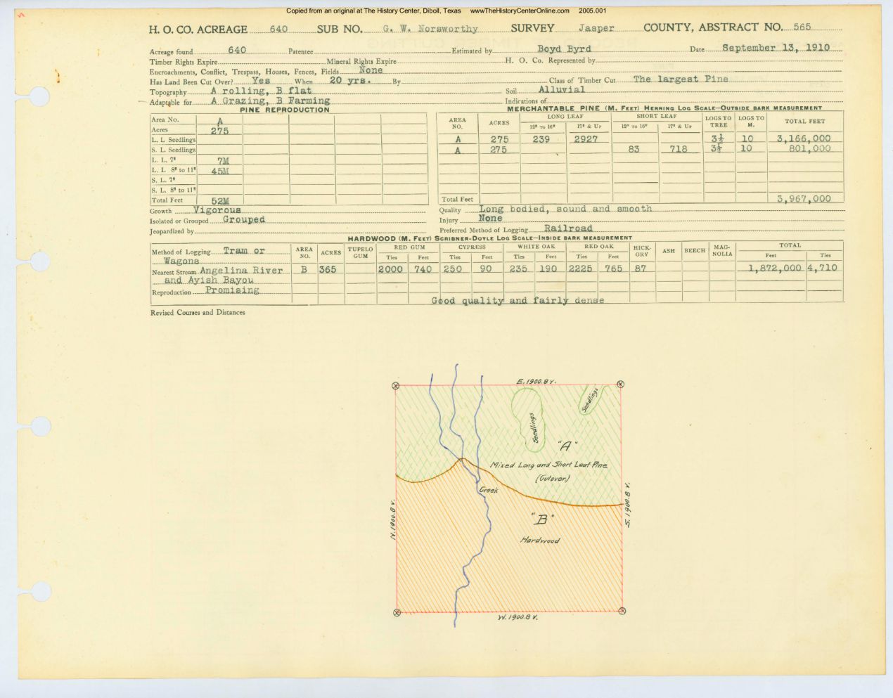 0296 Abstract 565, Hornworthy Survey, Jasper County