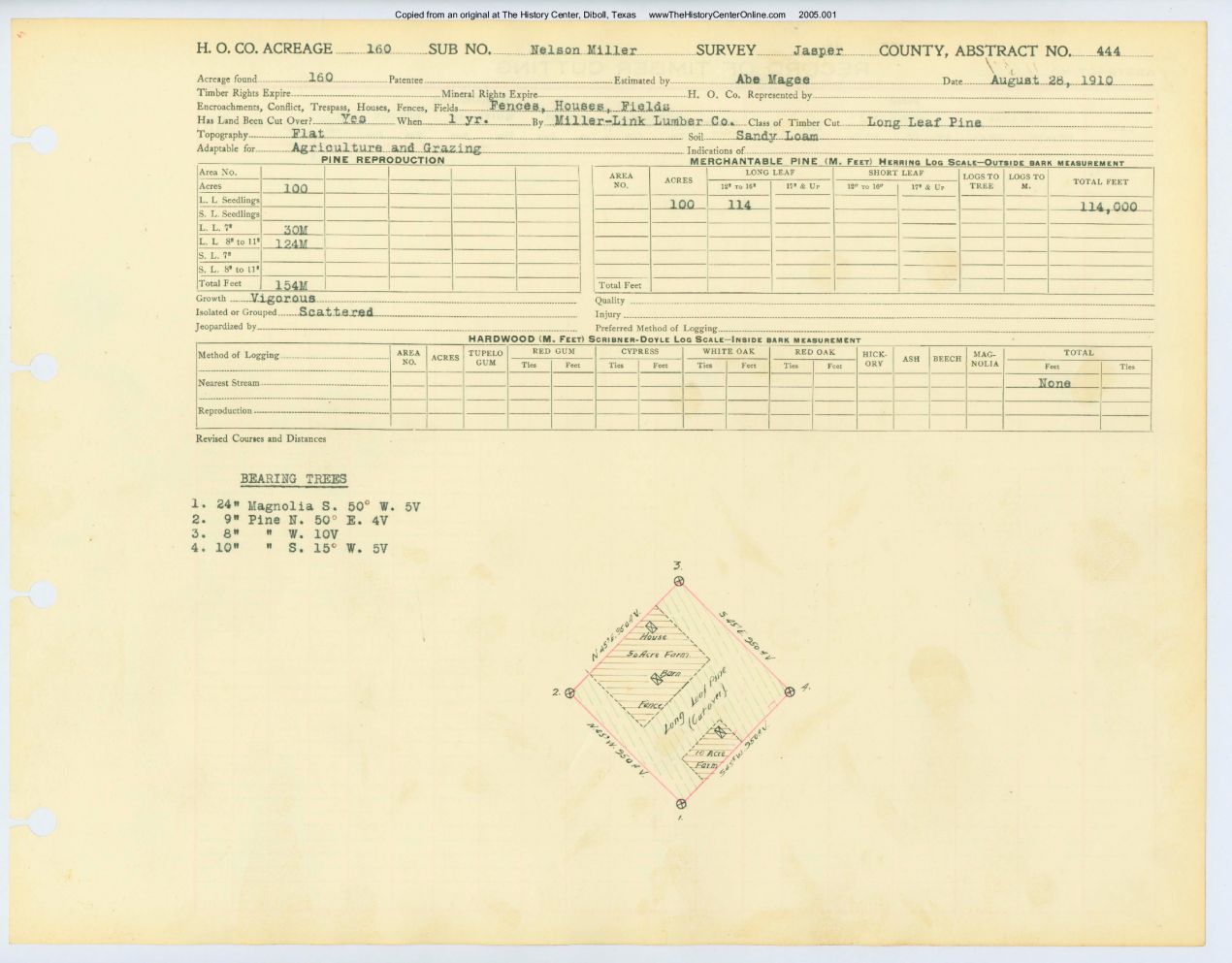 0246 Abstract 444, Miller Survey, Jasper County