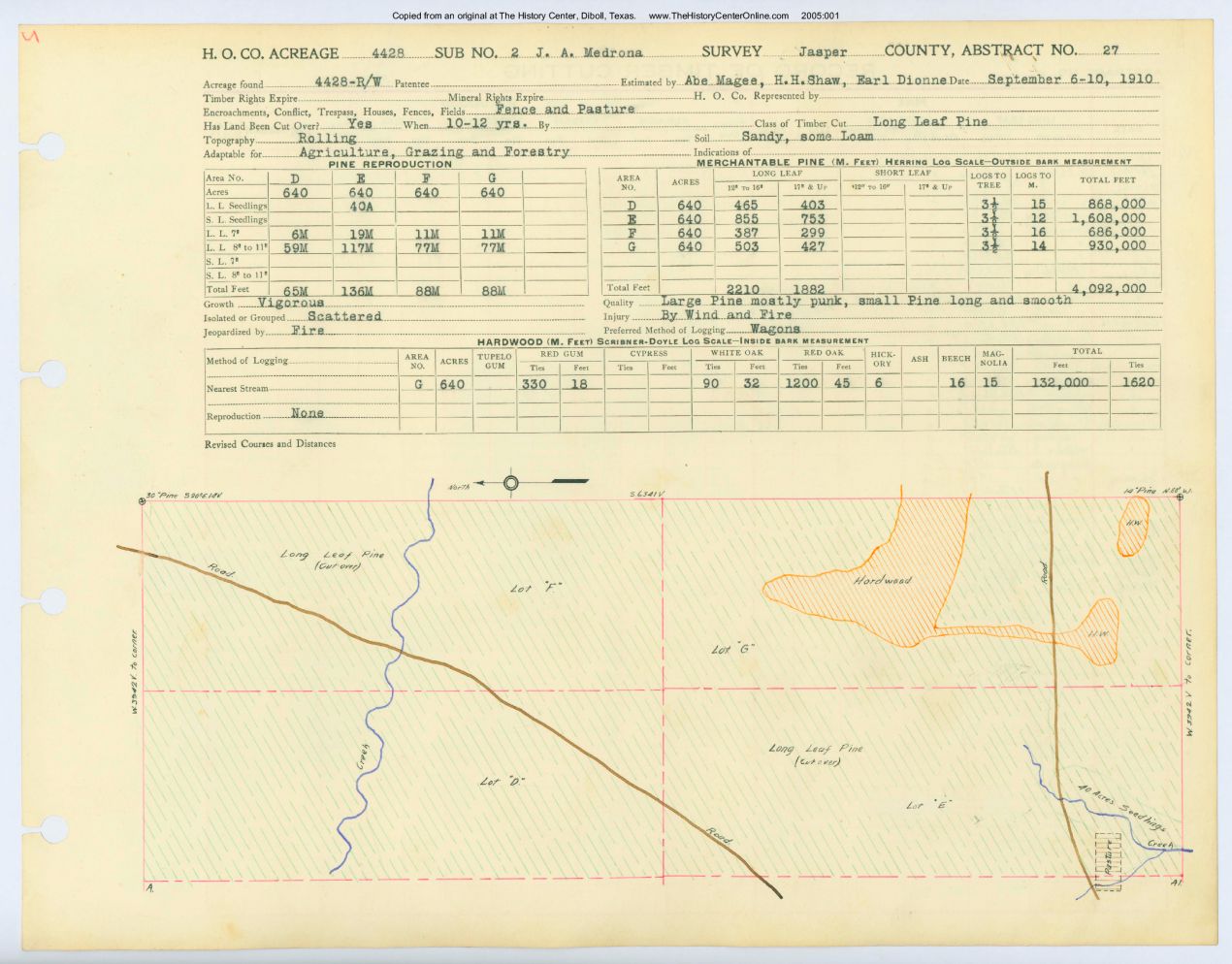0024 Abstract 27, Medrona 2 Survey, front and back, Jasper County