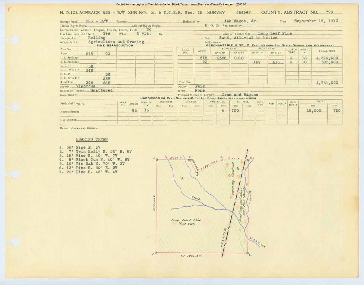 0371 Abstract 790, H&T.C.R.R. Survey, Jasper County