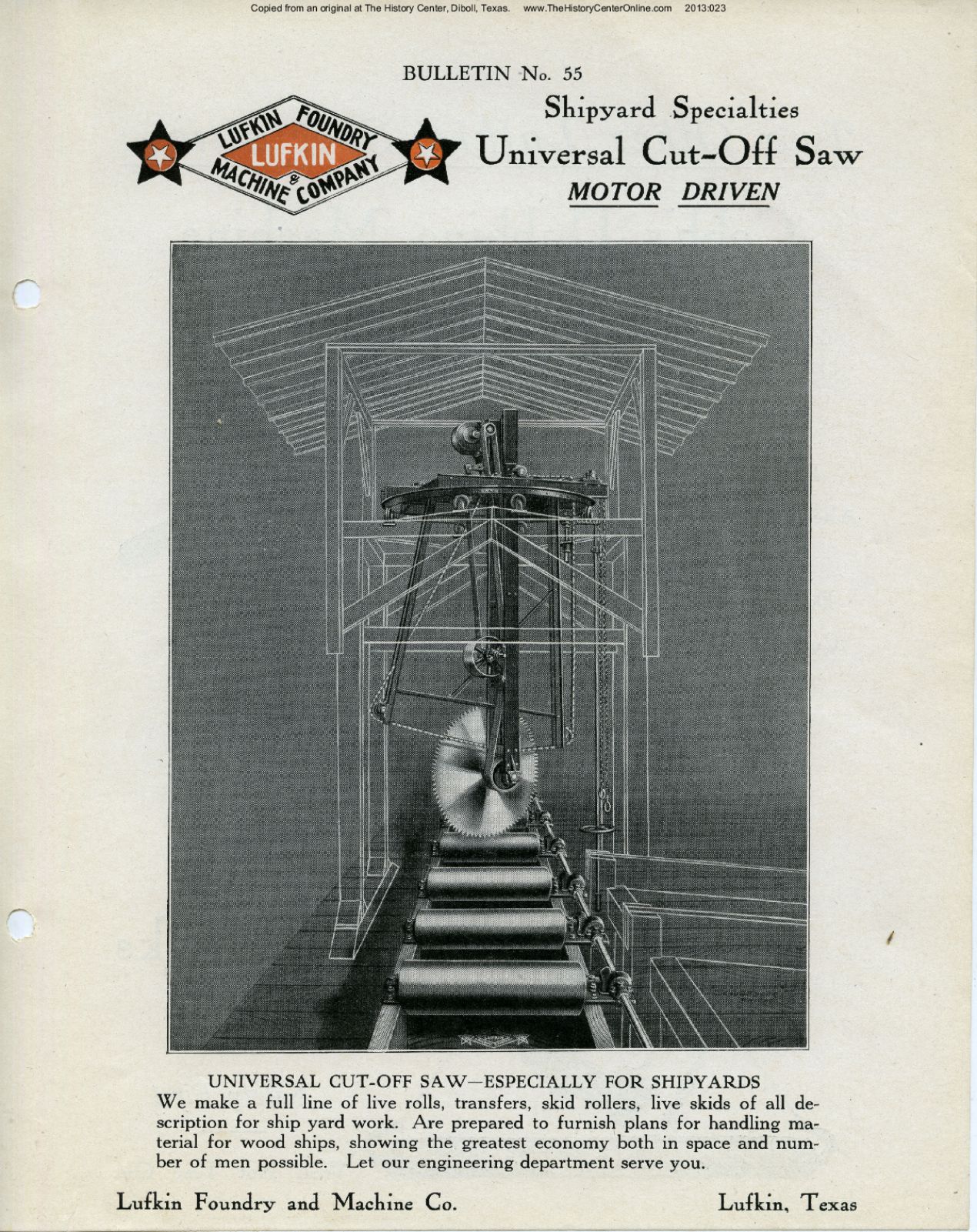 55 Bulletin 55, Universal Cut Off Saw