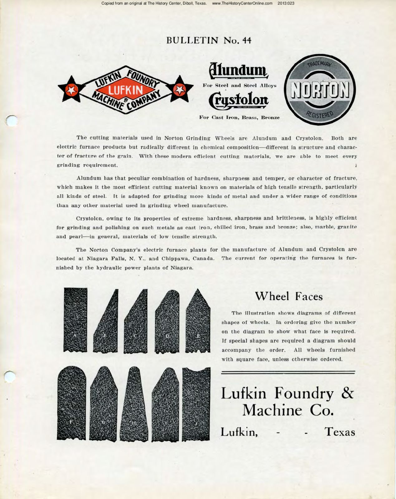 44 Bulletin 44, Grinding Wheels
