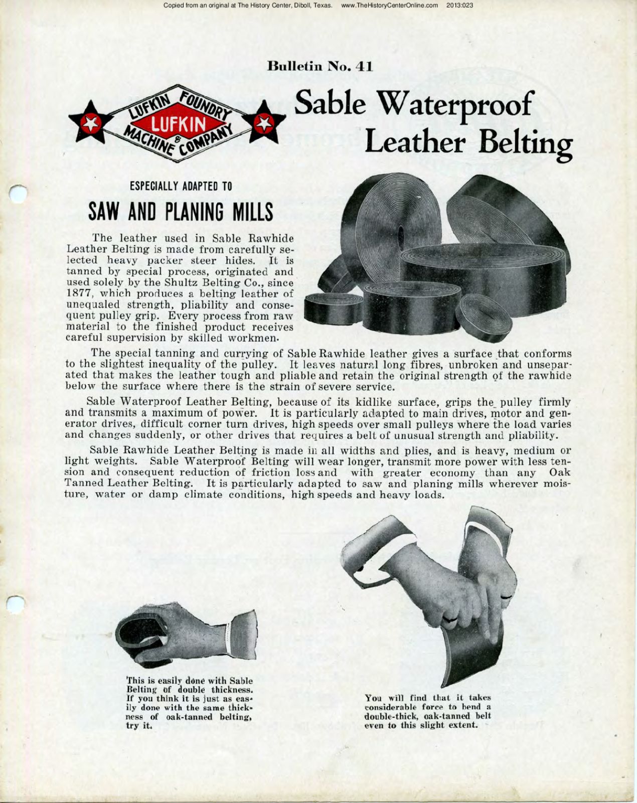 41 Bulletin 41, Sable Waterproof Weather Belting