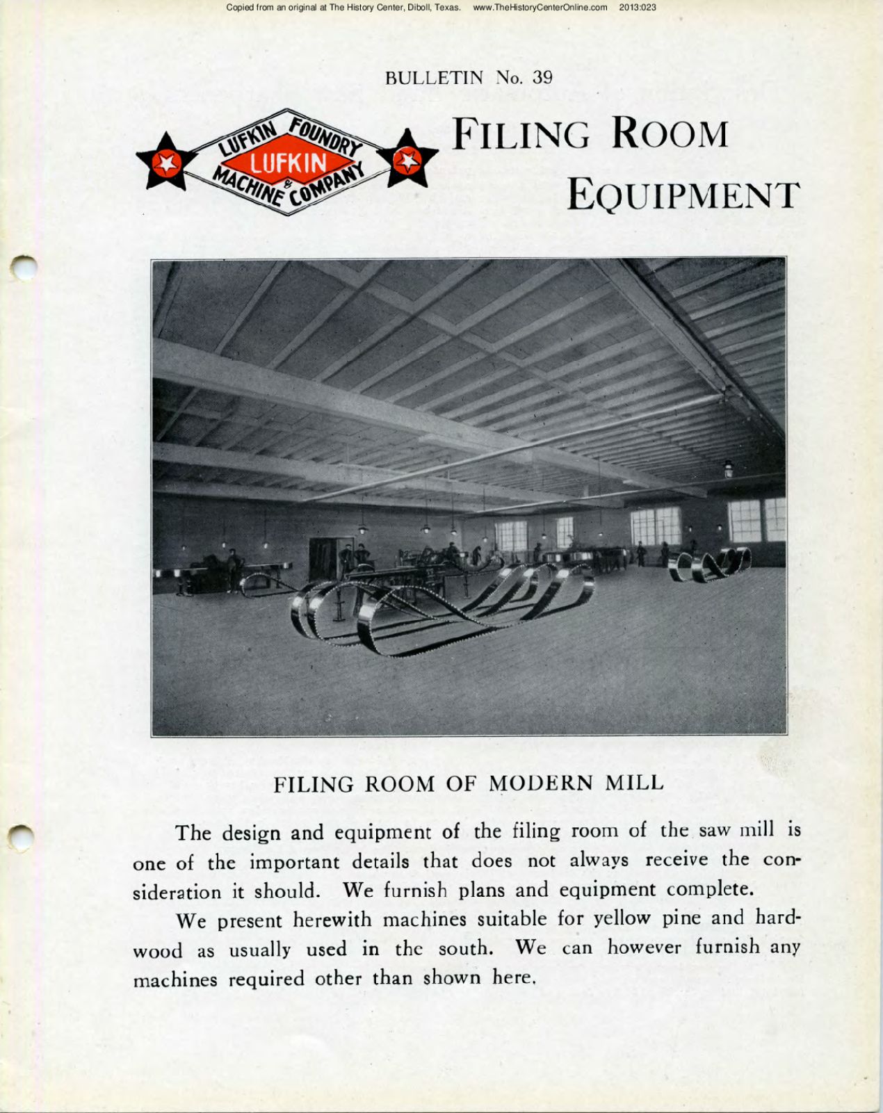 39 Bulletin 39, Filing Room Equipment